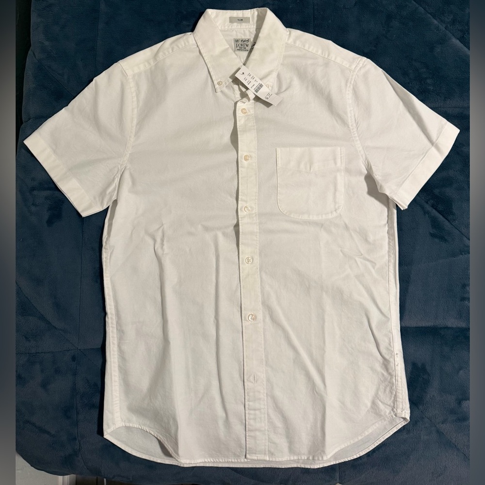 NWT J. Crew Small Broken-In Oxford in White - Slim Fit
